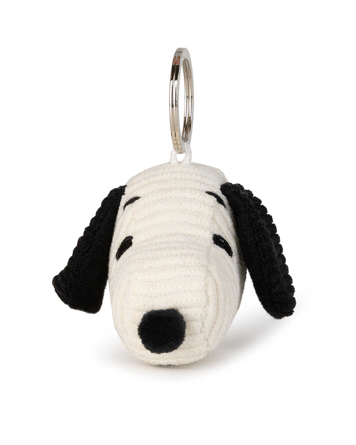 Keychain Plush PEANUTS SNOOPY HEAD Corduroy Cream 2"