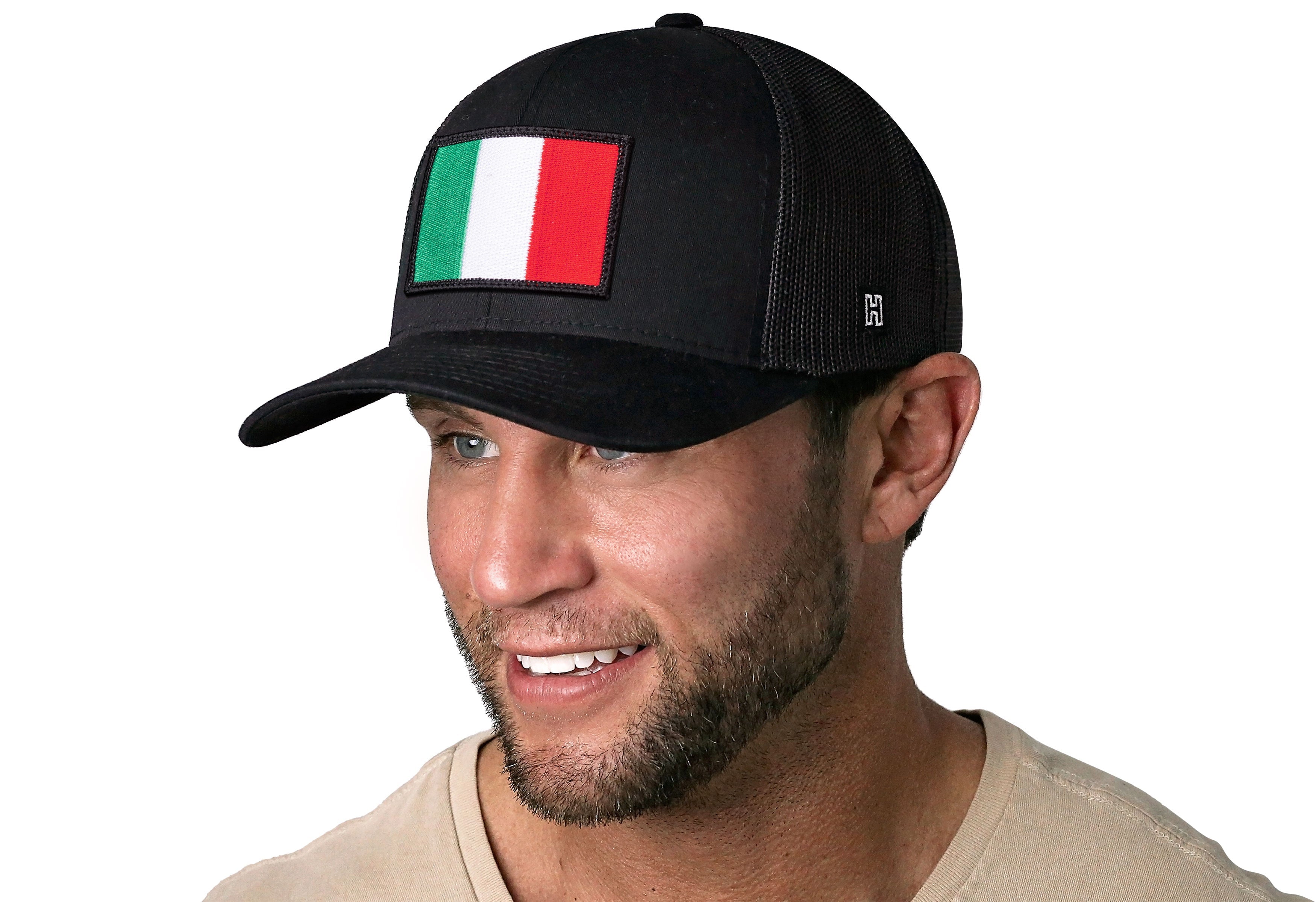 Italian Flag Trucker Hat | Black Italy Snapback