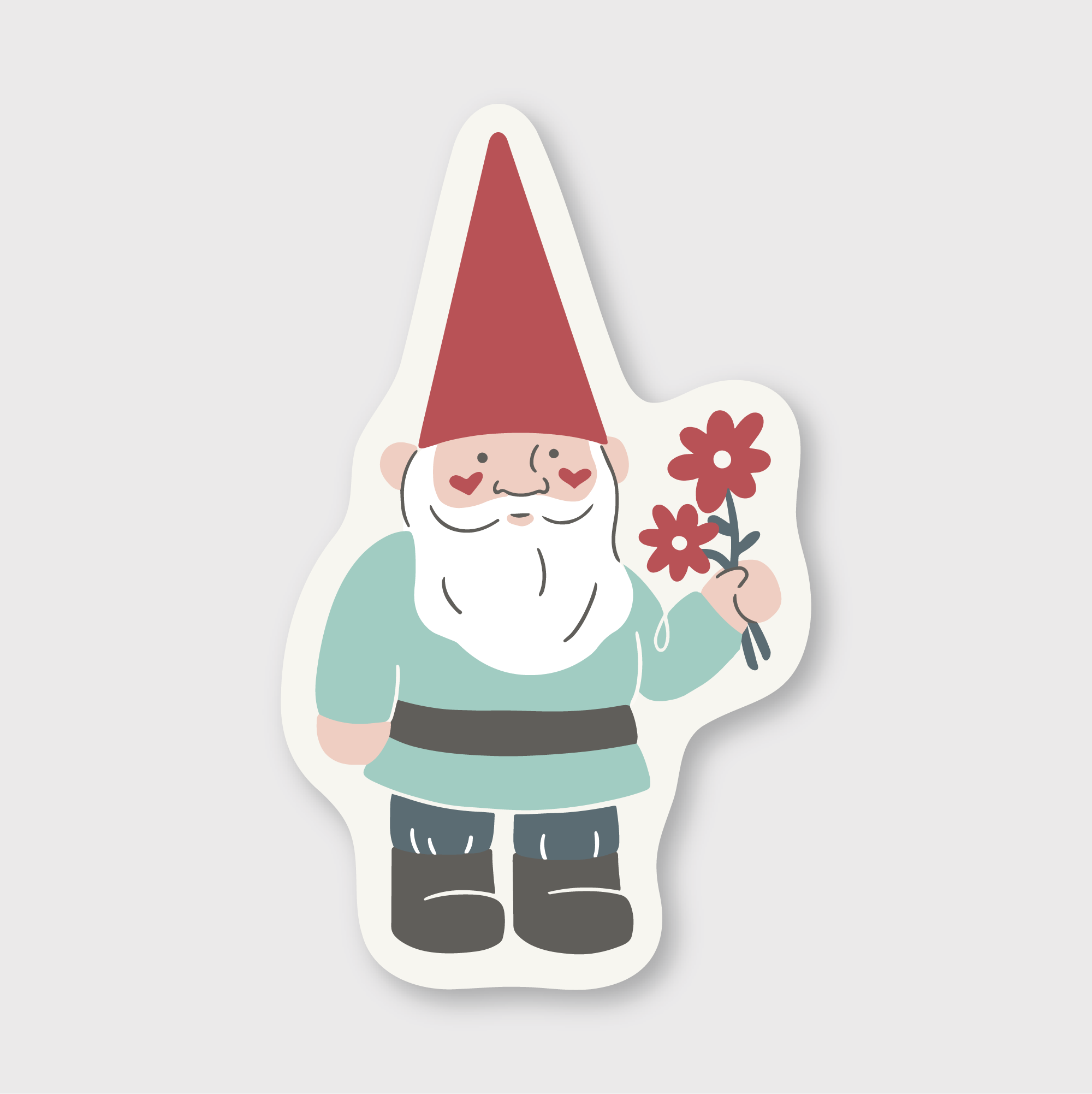 Gnome Flowers Sticker