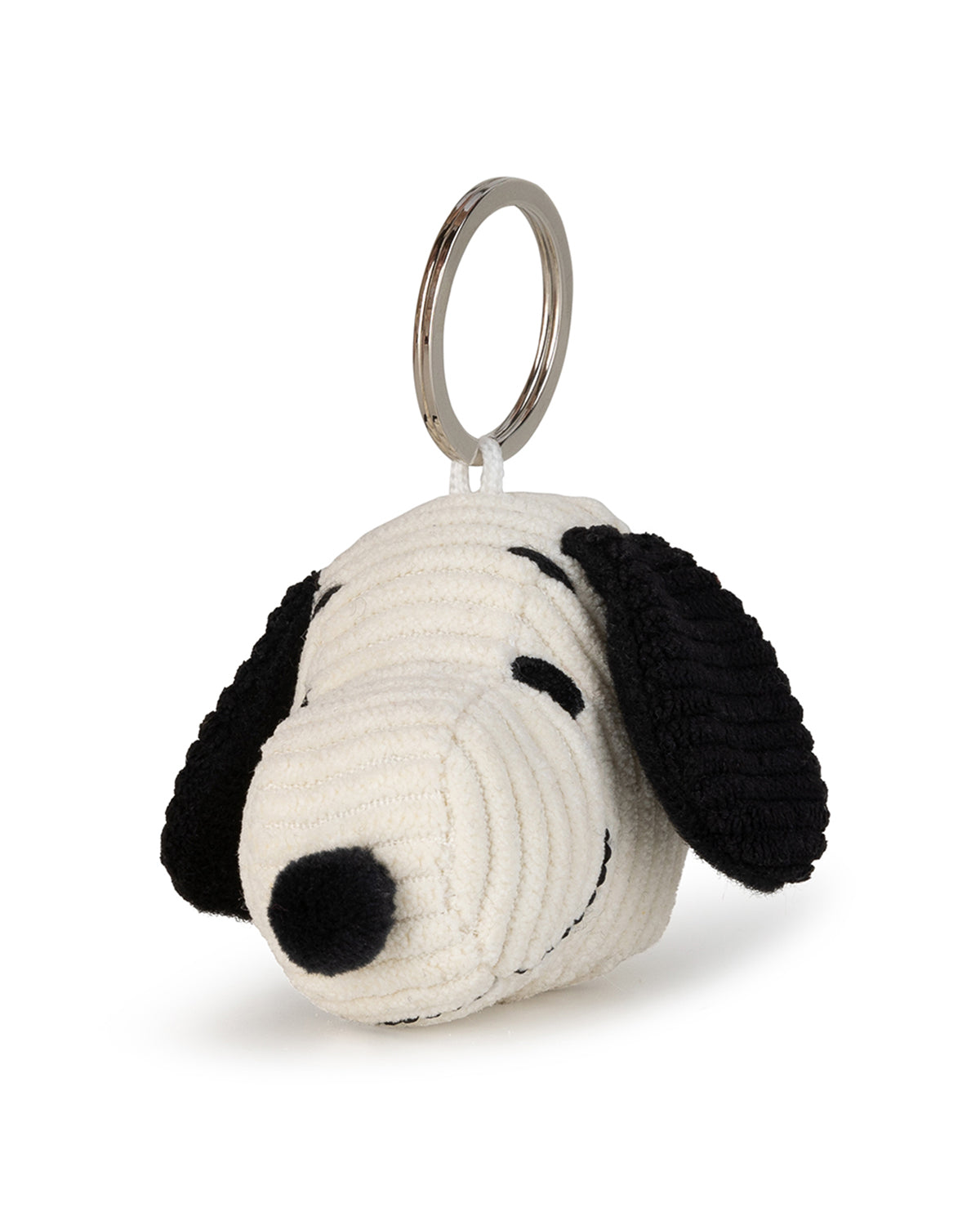 Keychain Plush PEANUTS SNOOPY HEAD Corduroy Cream 2"