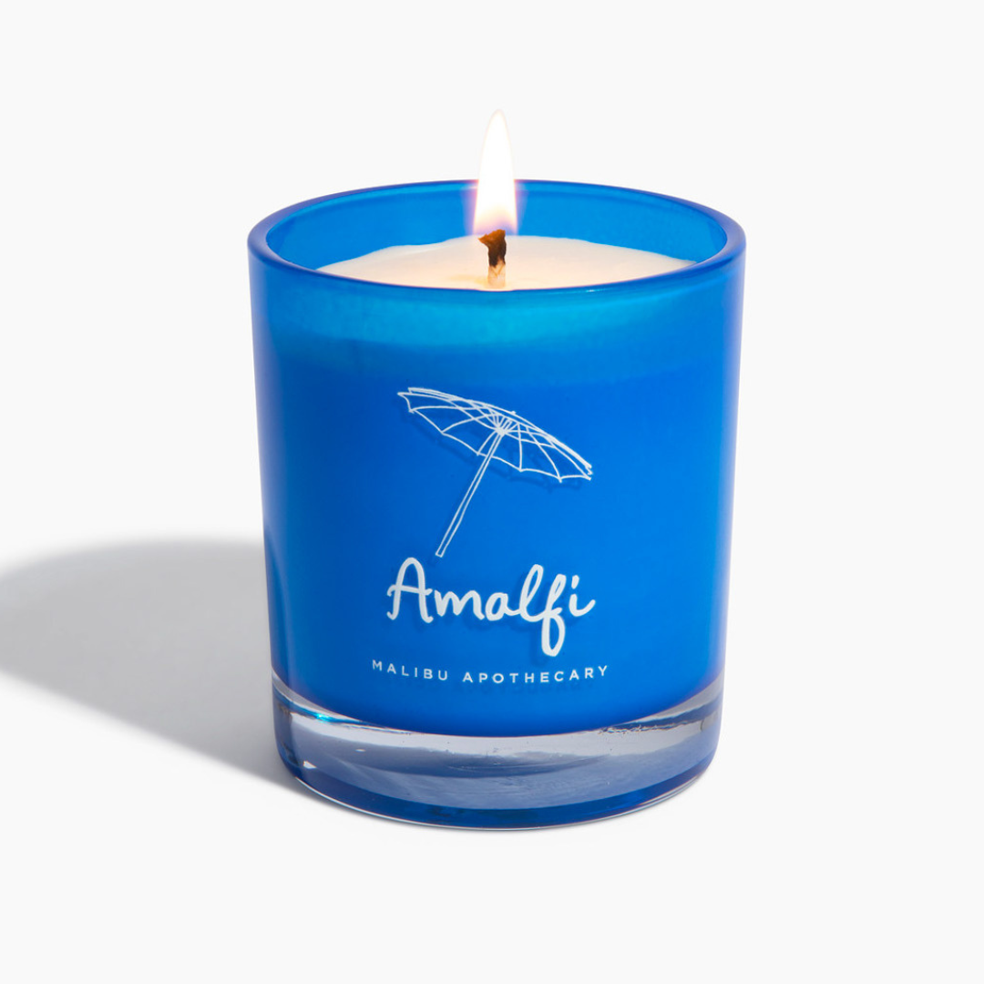 Blue candle with &