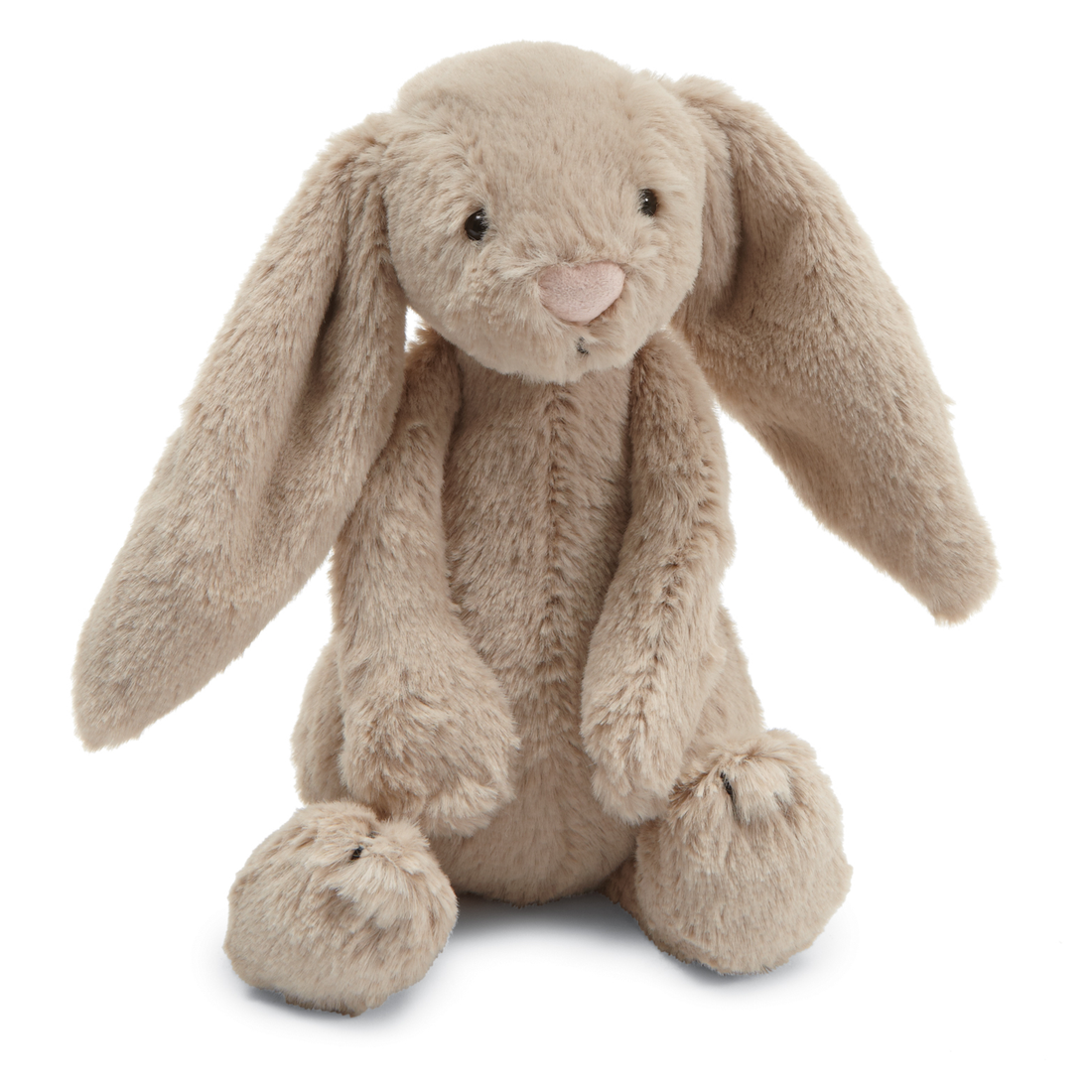 Plush bunny toy on a white background