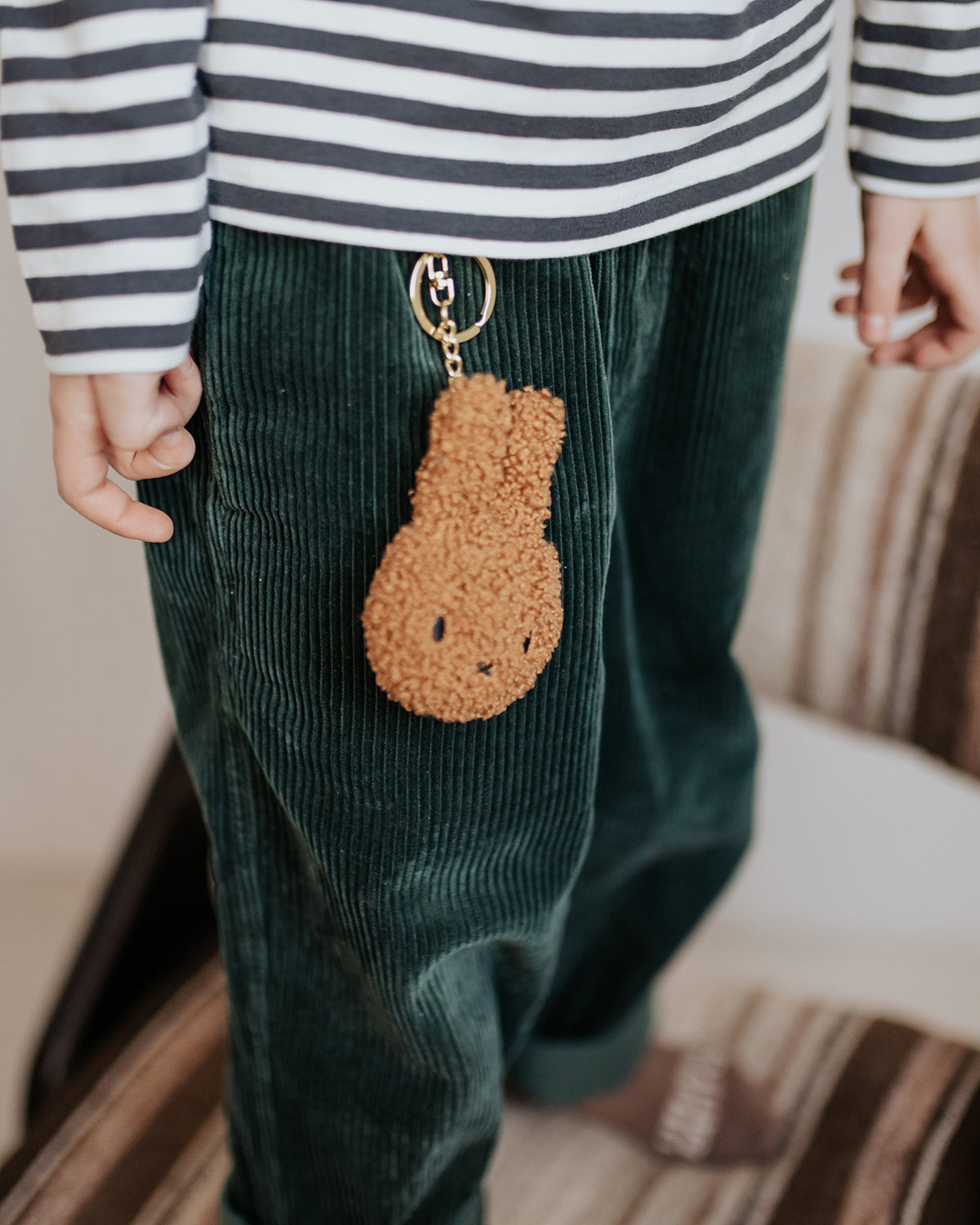 Keychain Plush MIFFY FLAT TINY TEDDY Cinnamon 4"