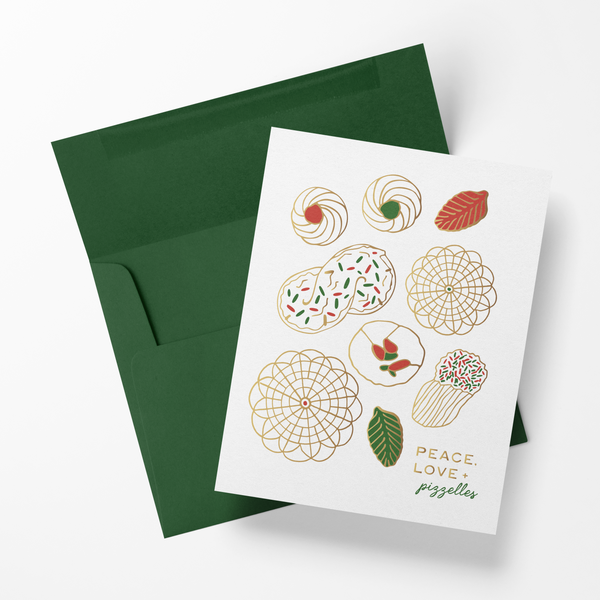 Peace Love + Pizzelles Holiday Greeting Card