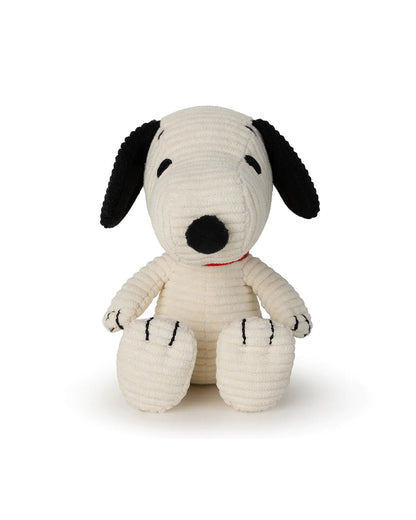 Plush PEANUTS SNOOPY Sitting Corduroy Cream in Giftbox 11"