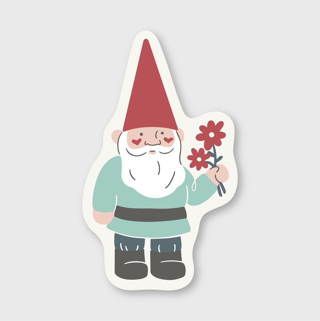 Gnome Flowers Sticker