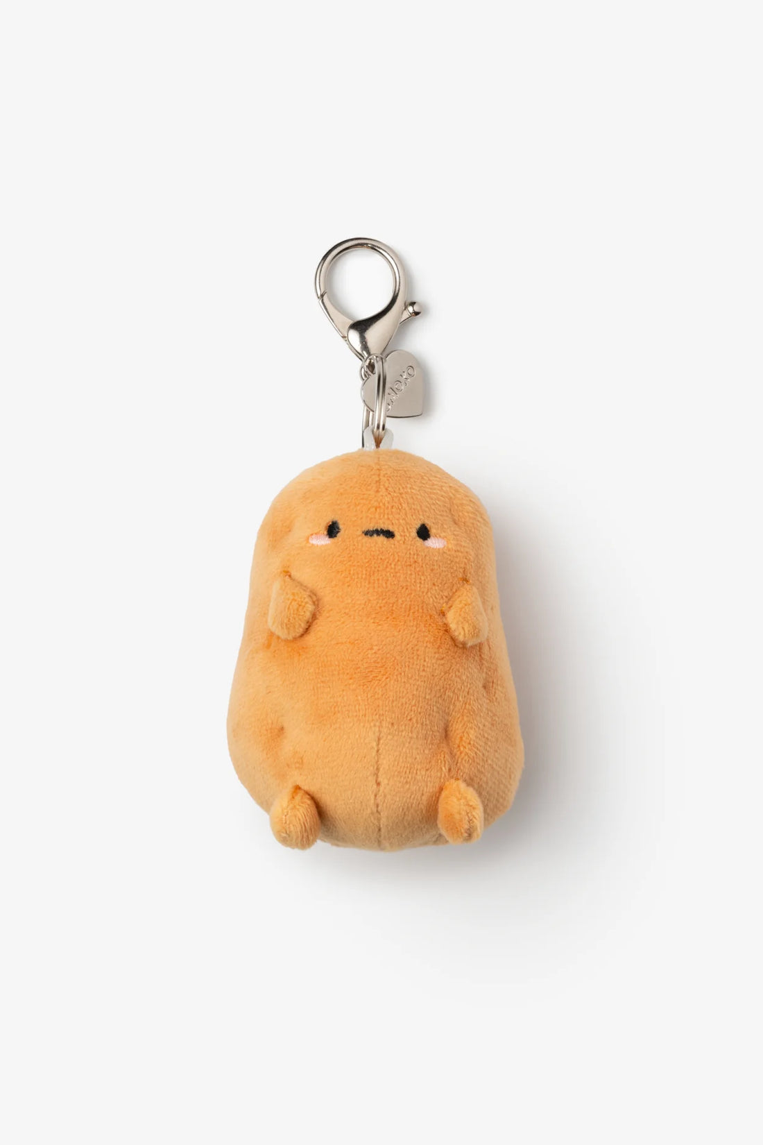Plush keychain with a potato design on a white background