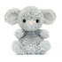 Plush toy mouse with gray fur on a white background