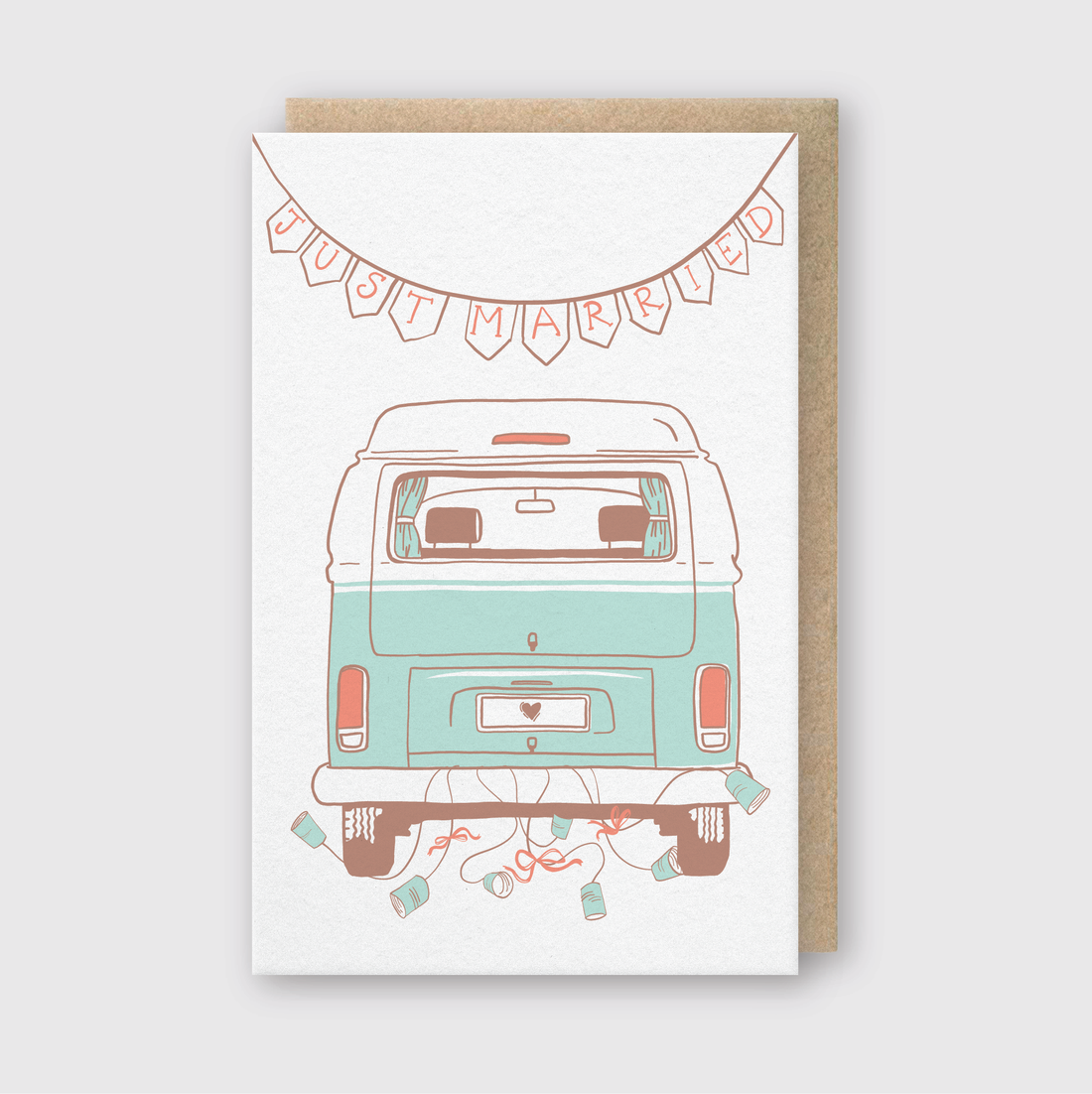 Card with a vintage van illustration and &