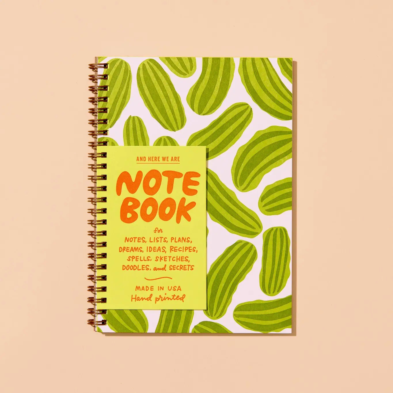 Pickles A5 Letterpress Spiral Notebook